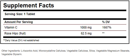 Solgar Vit C 1000 mg Rose Hips Ingredients